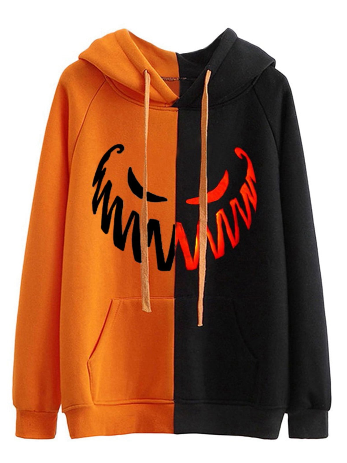 Orange and black smile hoodie hotsell