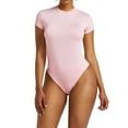 thumbnail image 1 of CUE AIR Women's Bodysuits Sexy Bodycon Short Sleeve Scoop Neck Leotard Bodysuit, 1 of 6