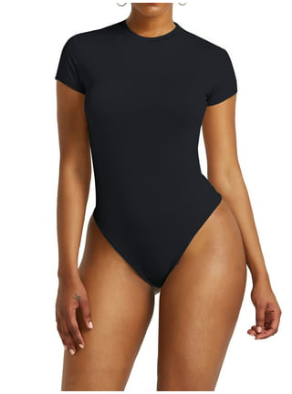 REORIA Women Tank Bodysuit Square Neck Sleeveless Tank Top Basic Slim  Bodysuit for Female