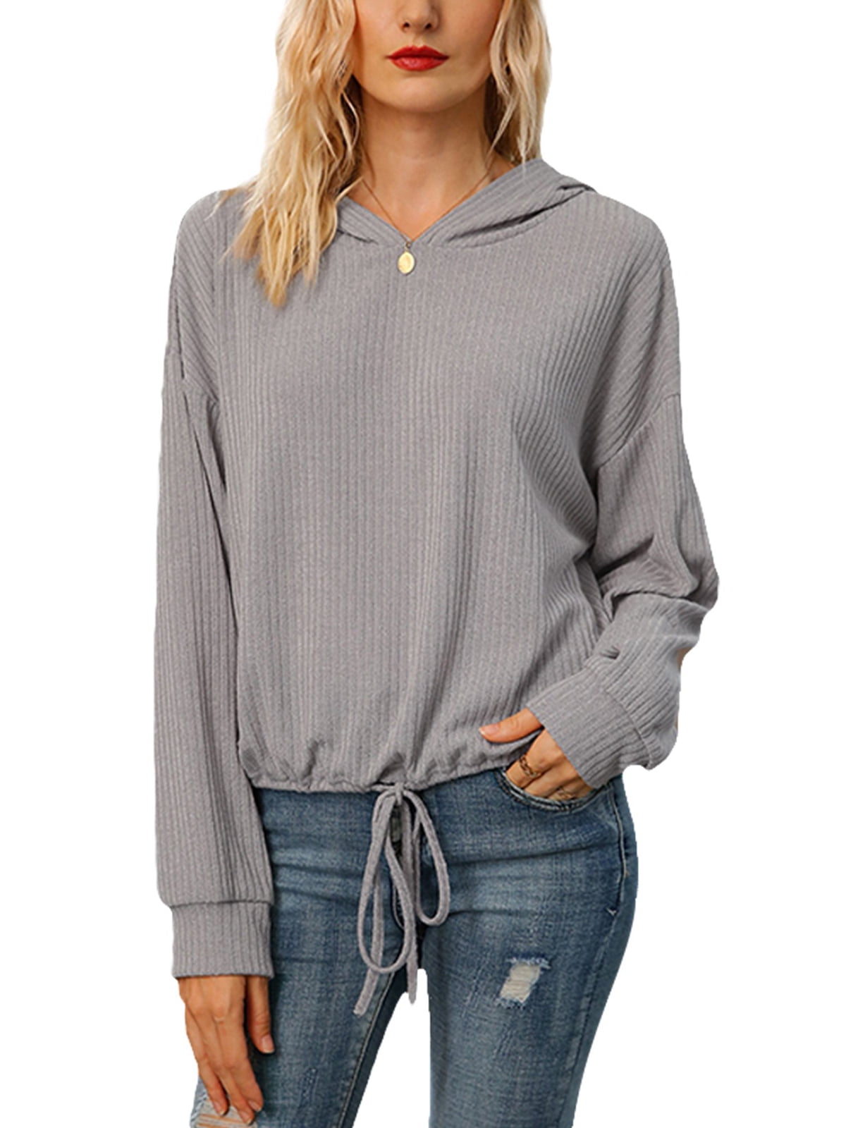 Drawstring hem deals pullover