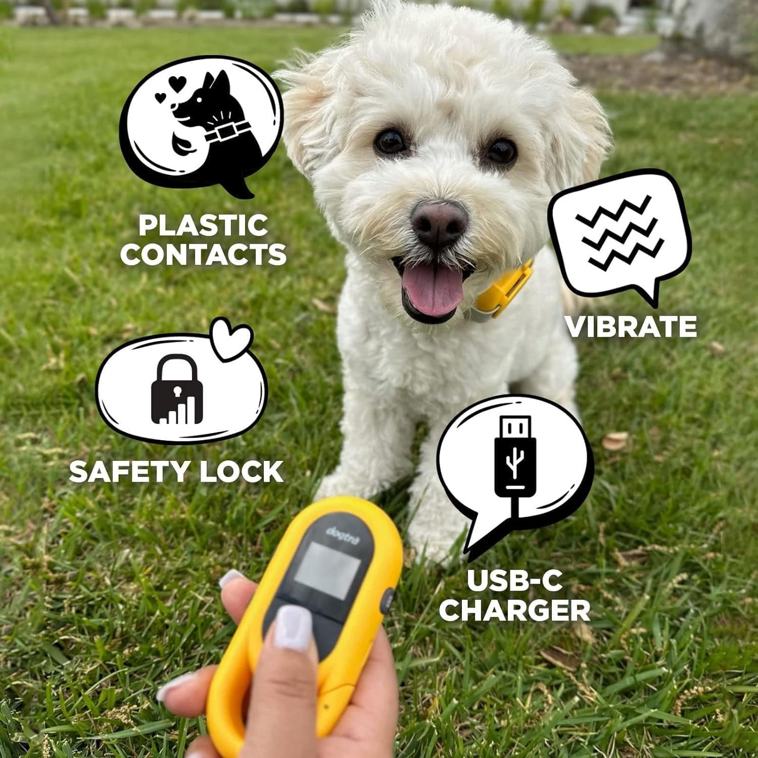CUE Yellow - E-Collar for Dogs Training Collar with Remote - Training ...