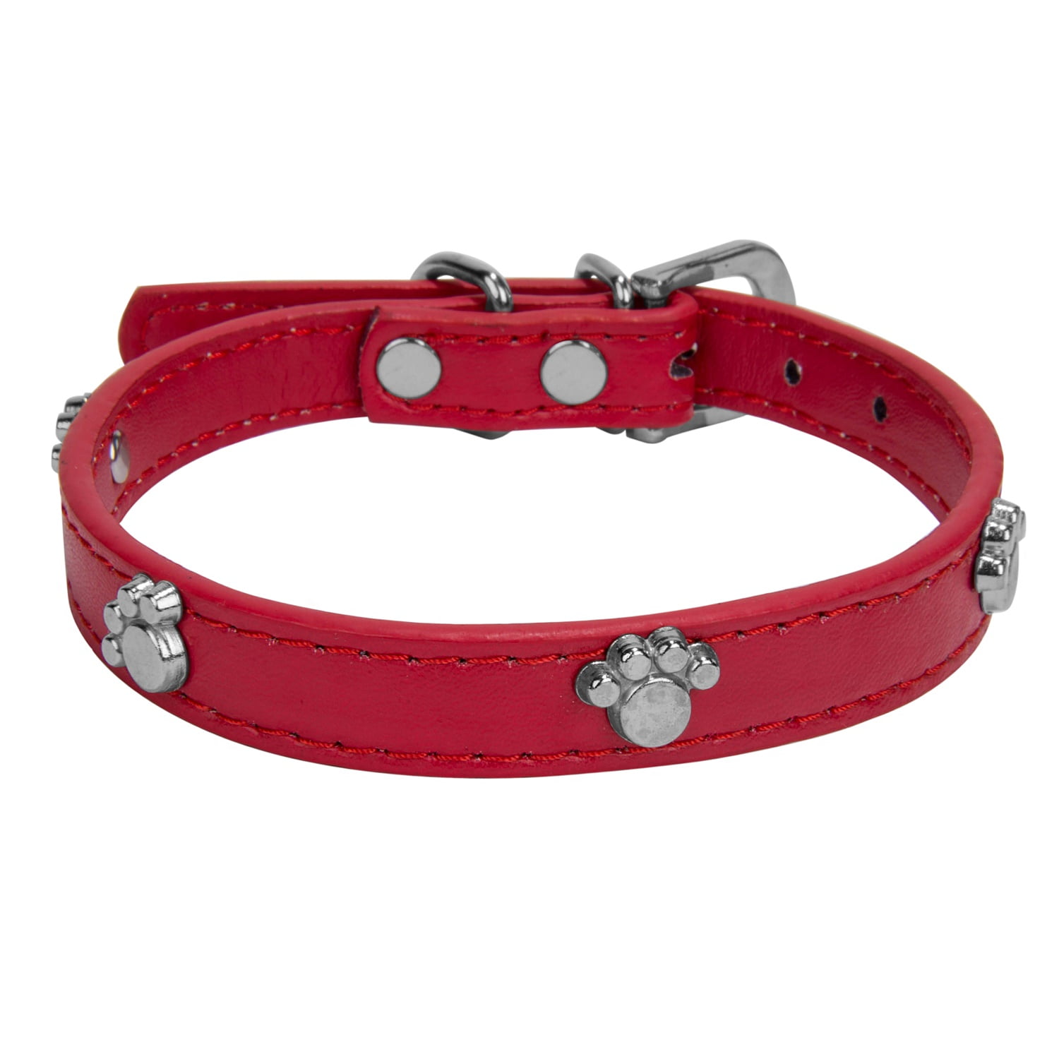CUECUEPET Adjustable Dog Collar with Embellished Paw Bling Charms [Multiple Sizes]