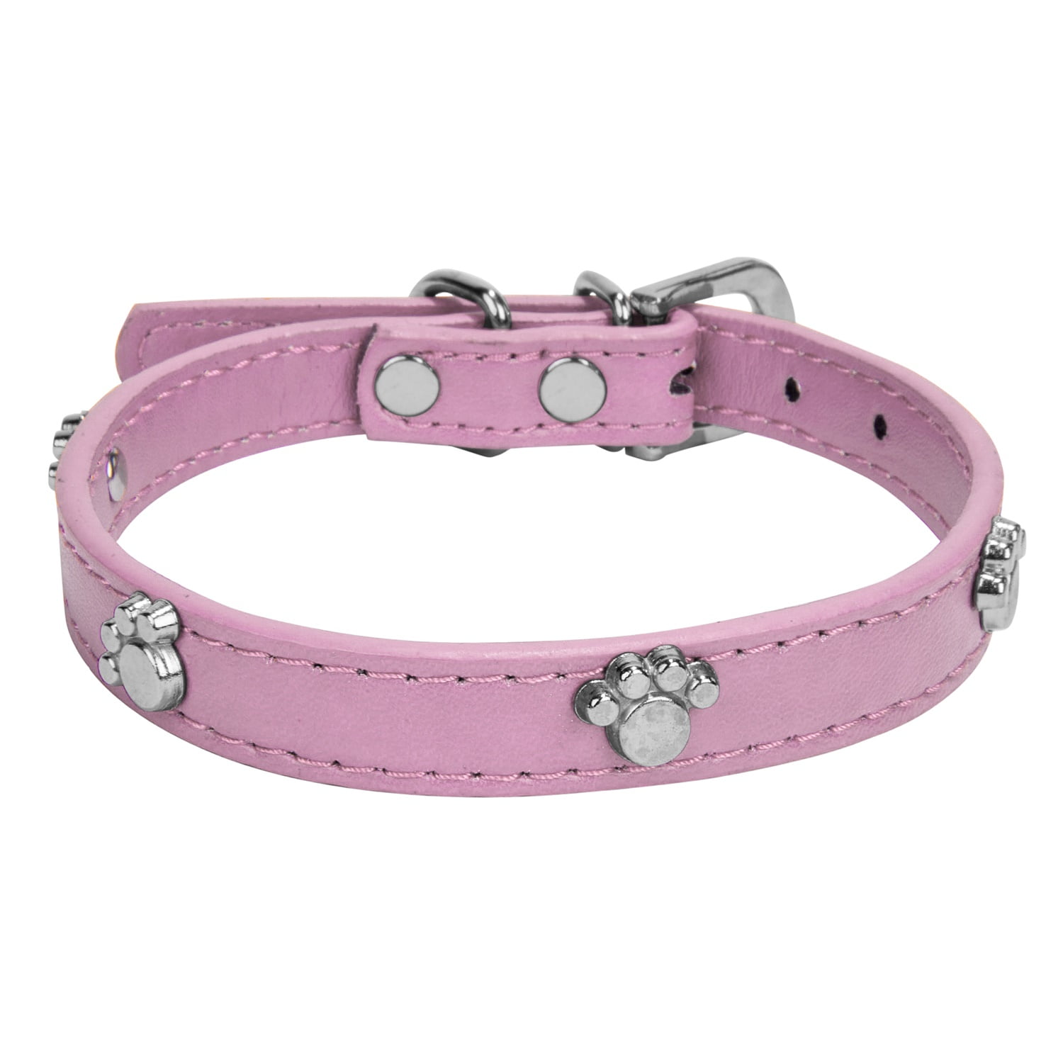 CUECUEPET Adjustable Dog Collar with Embellished Paw Bling Charms [Multiple Sizes]