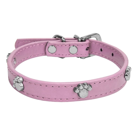CUECUEPET Adjustable Dog Collar with Embellished Paw Bling Charms [Multiple Sizes]