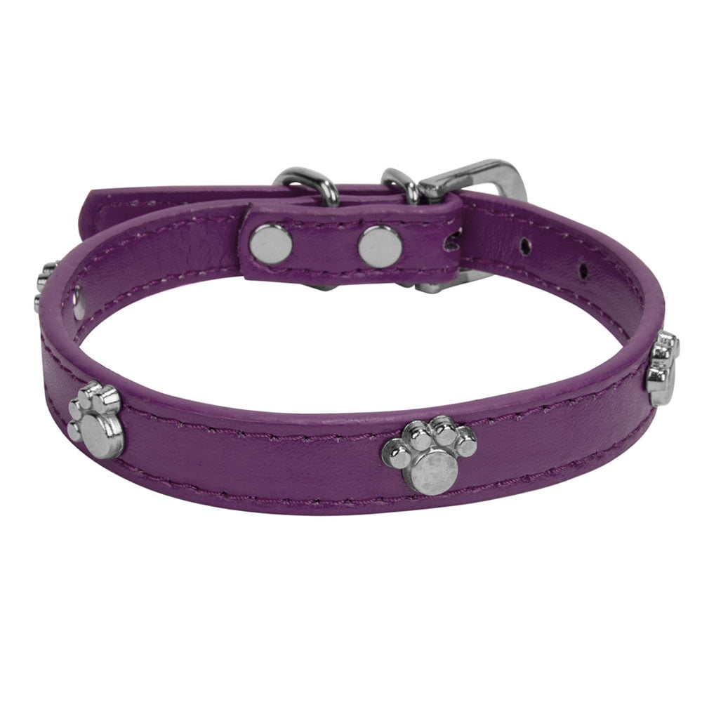 CUECUEPET Adjustable Dog Collar with Embellished Paw Bling Charms [Multiple Sizes]