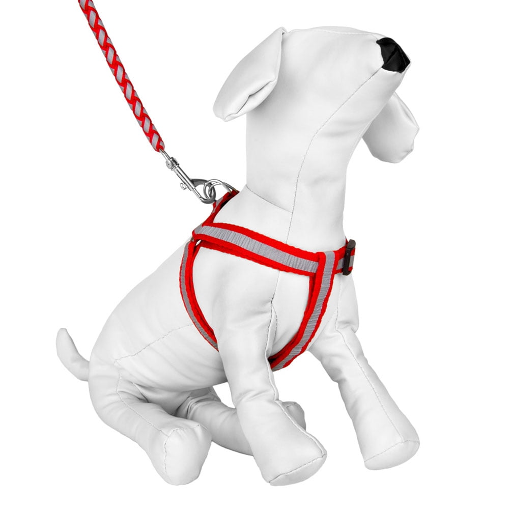 CUECUEPET Braided Choke Free Reflective Dog Harness and Leash for Daytime and Evening Walking