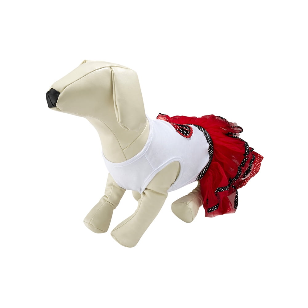 CUECUEPET Cotton Dog Dress (Minnie Red Polka Dots Design) for Female / Girl Dogs [Multiple Sizes Available]