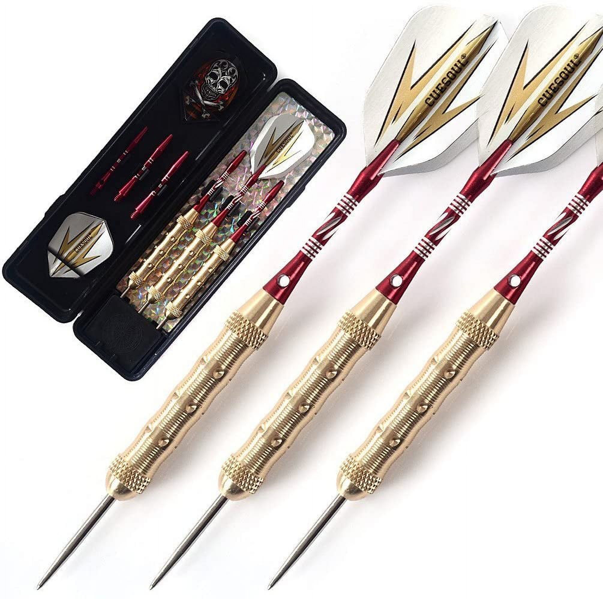 CUESOUL Steel Tip Darts 22g Barrel with Dart Shaft and Dart Flight with Dart Case - image 1 of 8