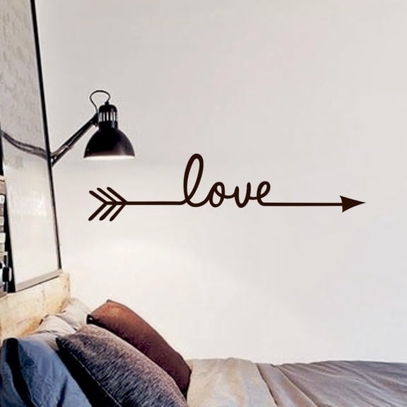 CUGBO Love Arrow Wall Quotes, Black Vinyl Wall Decal Sticker Waterproof Wall Art Dcor for Living Room Bedroom Kitchen Office