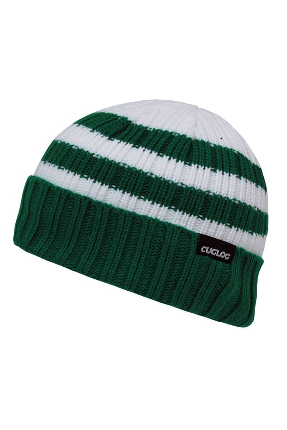 K014 Shasta Striped Sweater Beanies Hat-Emerald