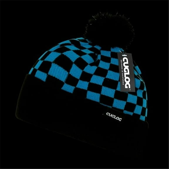 CUGLOG K019 Changbai Checker Beanie, Teal/Black