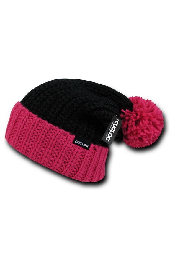 K030 Rainier Beanie, Black/Hot Pink