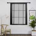 thumbnail image 1 of CUH 1pc Rome Short Door Window Curtain Tie-Up Voile Kitchen Scarf Tulle Cafe Tier Slot Top Sheer Half Window Drape Black W:47"xL:55", 1 of 8
