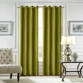 thumbnail image 1 of CUH 1pc Thermal Insulated Blackout Window Curtain Grommet Room Darkening Curtain Plain Velvet Window Drape For Bedroom Green 52"W*102"L, 1 of 1