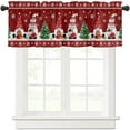 thumbnail image 1 of CUH 1pc Xmas Rod Pocket Short Curtain Kitchen Valance Cafe Tier Bathroom Scarf Slot Top Window Curtain Christmas Window Drape Christmas Short Curtain K W:91"x H:18", 1 of 5