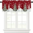 thumbnail image 1 of CUH 1-Piece Xmas Rod Pocket Short Curtain Kitchen Valance Cafe Tier Bathroom Scarf Slot Top Window Curtain Christmas Window Drape Christmas Short Curtain G W:57"x H:18", 1 of 5