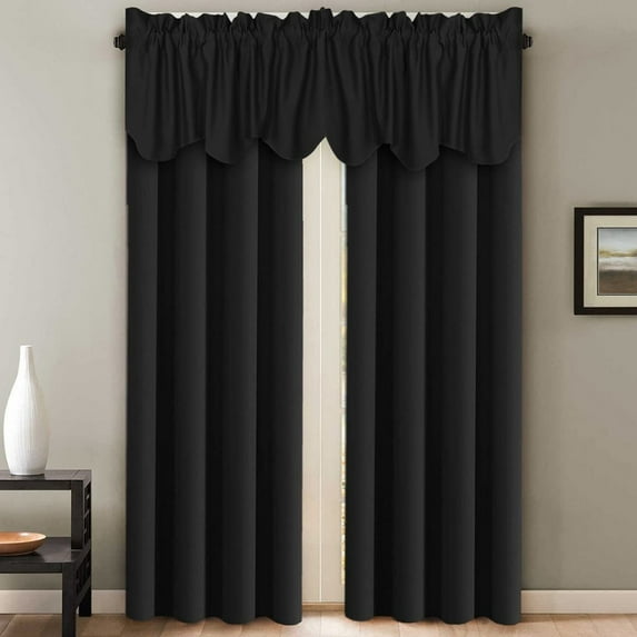 CUH 2 Panels Luxury Thermal Insulated Valance Window Living Room Drapes Blackout Curtain Privacy UV Protection Bedroom Rod Pocket