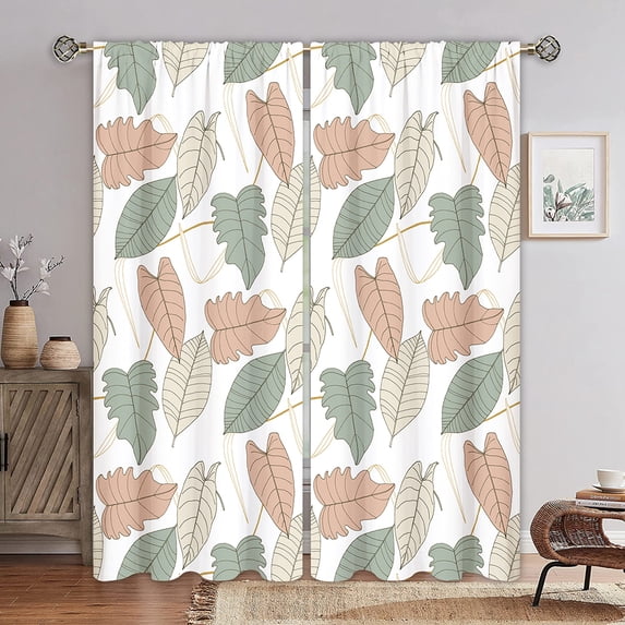 CUH 2 Panels Privacy UV Protection Drapes Thick Solid Living Room Rod Pocket Blackout Curtain Luxury Thermal Insulated Bedroom Style-5 W:41" x H:91" *2 Panels