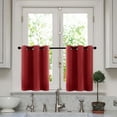 thumbnail image 1 of CUH 2PCS Luxury Grommet Drapes Decor Kitchen Blackout Valance Short Curtains Sraight Thermal Living Room Half Window Curtain Red 42 "*54" Grommet, 1 of 1