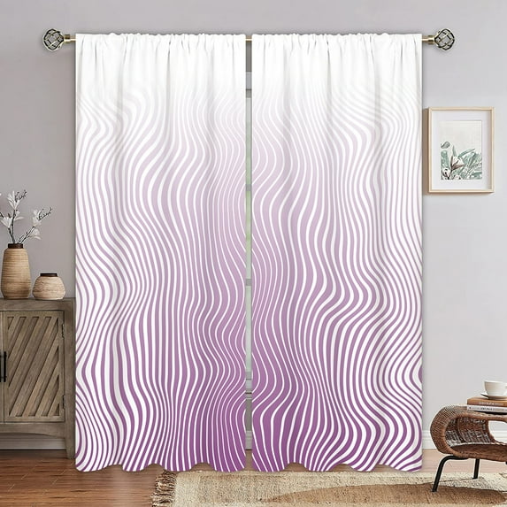 CUH 2Pcs Thick Solid Rod Pocket Blackout Curtain Window Bedroom Thermal Insulated Drapes Privacy UV Protection Room Style -17#Gradient W:24" x H:59" *2 Panels