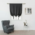 thumbnail image 1 of CUH Thermal Insulated Blackout Curtain - Bathroom Roman Curtain Black Tie Up Shade for Small Window, Girls Room, Window Valance Balloon Blind, Rod Pocket 1-Panel (30 x 46 Inches Long), 1 of 6