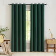 thumbnail image 1 of CUH Blackout Solid UV Protection Window Curtain Thick Room Panel Drapes Modern Thermal Insulated Living Curtains Dark Green 52 x 102 inch, 1 of 4