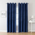 thumbnail image 1 of CUH Blackout Velvet Panel Thermal Insulated Luxury Room UV Protection Curtains Grommet Energy Efficient Bedroom Drapes Blue W:52"x H:72", 1 of 8