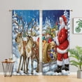 thumbnail image 1 of CUH Christmas Thermal Insulated Window Treatments Printed Blackout Window Drapes Slot Top Rod Pocket Window Curtain Panel Style-D W:51" x H:83", 1 of 6