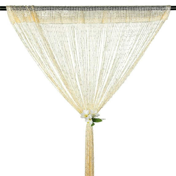 CUH Glitter Tassel Curtain Panel Modern Silver Sheer 394” x 787” 1 Panel