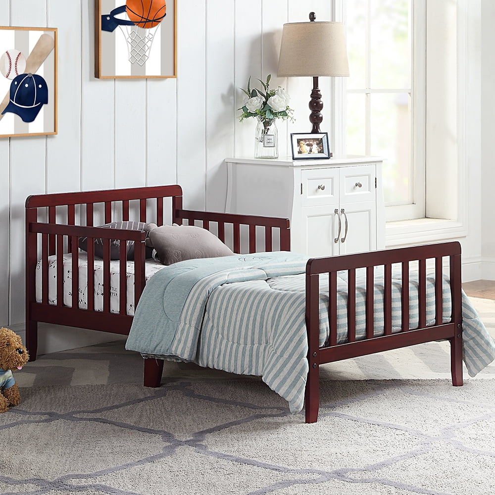 CUH Heavy Duty Toddler Bed Easy Assembly Wooden Platform SpaceSaving Modern Children Beds Slat