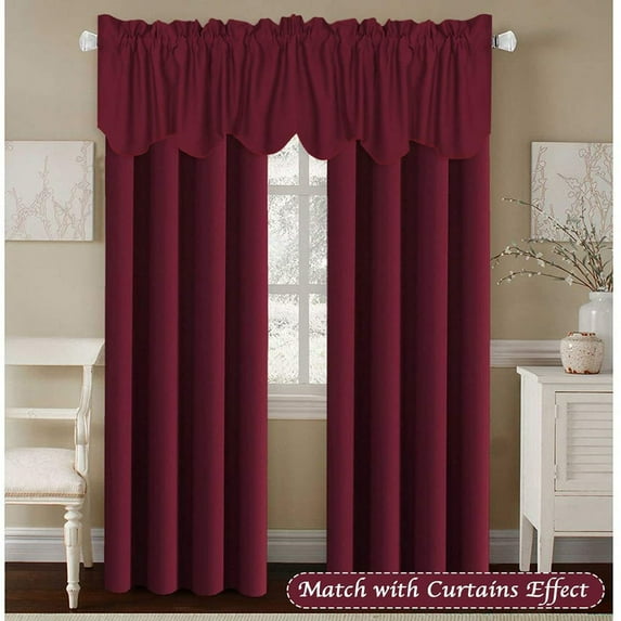CUH Luxury Drapes Thermal Insulated Privacy Bedroom UV Protection Rod Pocket Curtains Energy Efficient Room Valance Wine Red-Curtains W:52"x H:72"/ 132cm*183cm-2PCS