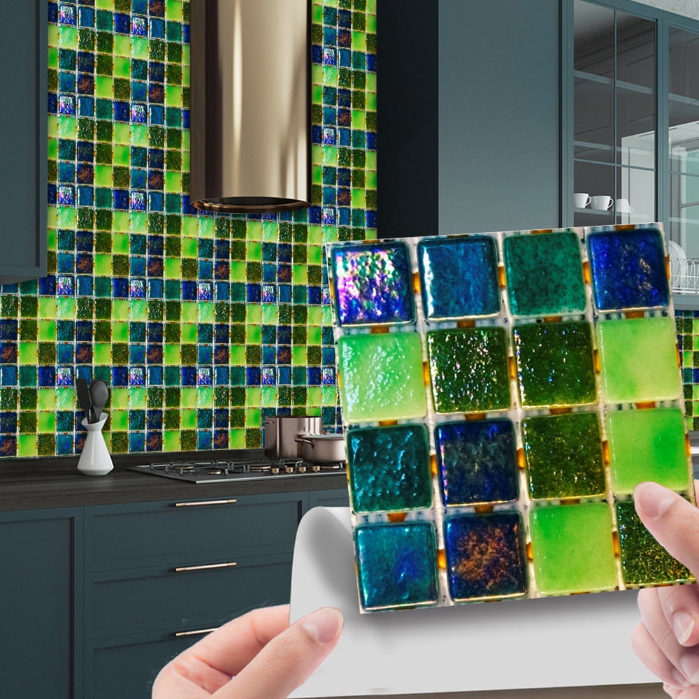 CUH Mosaic Waterproof Peel And Stick Tiles Home Decor Vintage Staircase