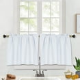 thumbnail image 1 of CUH Single Curtain Panel Half Window Curtain Short Bathroom Curtain Cafe Tier Kitchen Scarf Door Window Drape 1#White W:52"xL:36", 1 of 8
