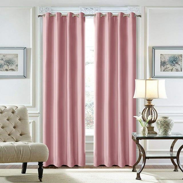 CUH Single Velvet Curtain Panel Grommet Room Darkening Curtain Eyelet Ring Top Bedroom Blackout Window Curtain Thermal Insulated Curtain Solid Color Window Drape