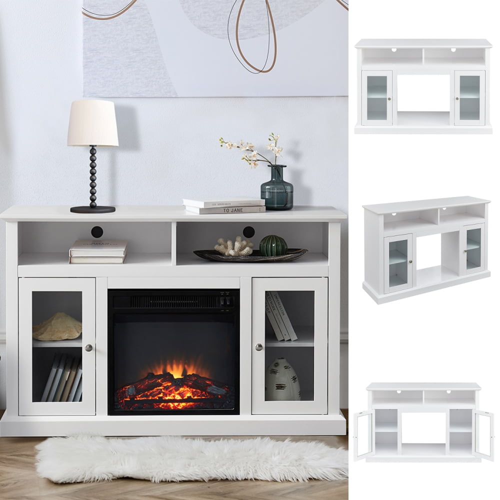 CUH Stylish Sideboard Large Storage White Fireplace TV Stand Furniture