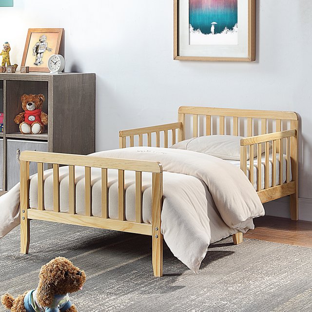 CUH Wooden Toddler Bed Easy Assembly Safety Children Beds Slat Support