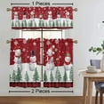 thumbnail image 1 of CUH Xmas Christmas Short Window Curtain Slot Top Half Window Drapes Rod Pocket Kitchen Valance Cafe Tier Bathroom Scarf Style-A 2pc-Tier Curtain: W:42''x H:45'', 1 of 6