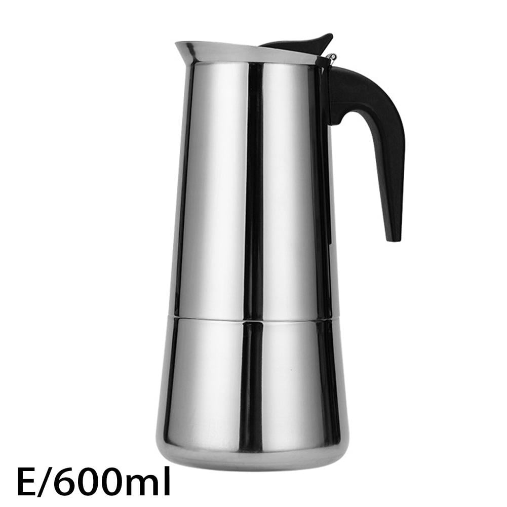 CUIKOSAER Stovetop Espresso Maker Stainless Steel Italian Coffee Maker Moka Pot Induction-Capable Moka Coffee Machine Cafe Percolator Maker, Silver B2R7