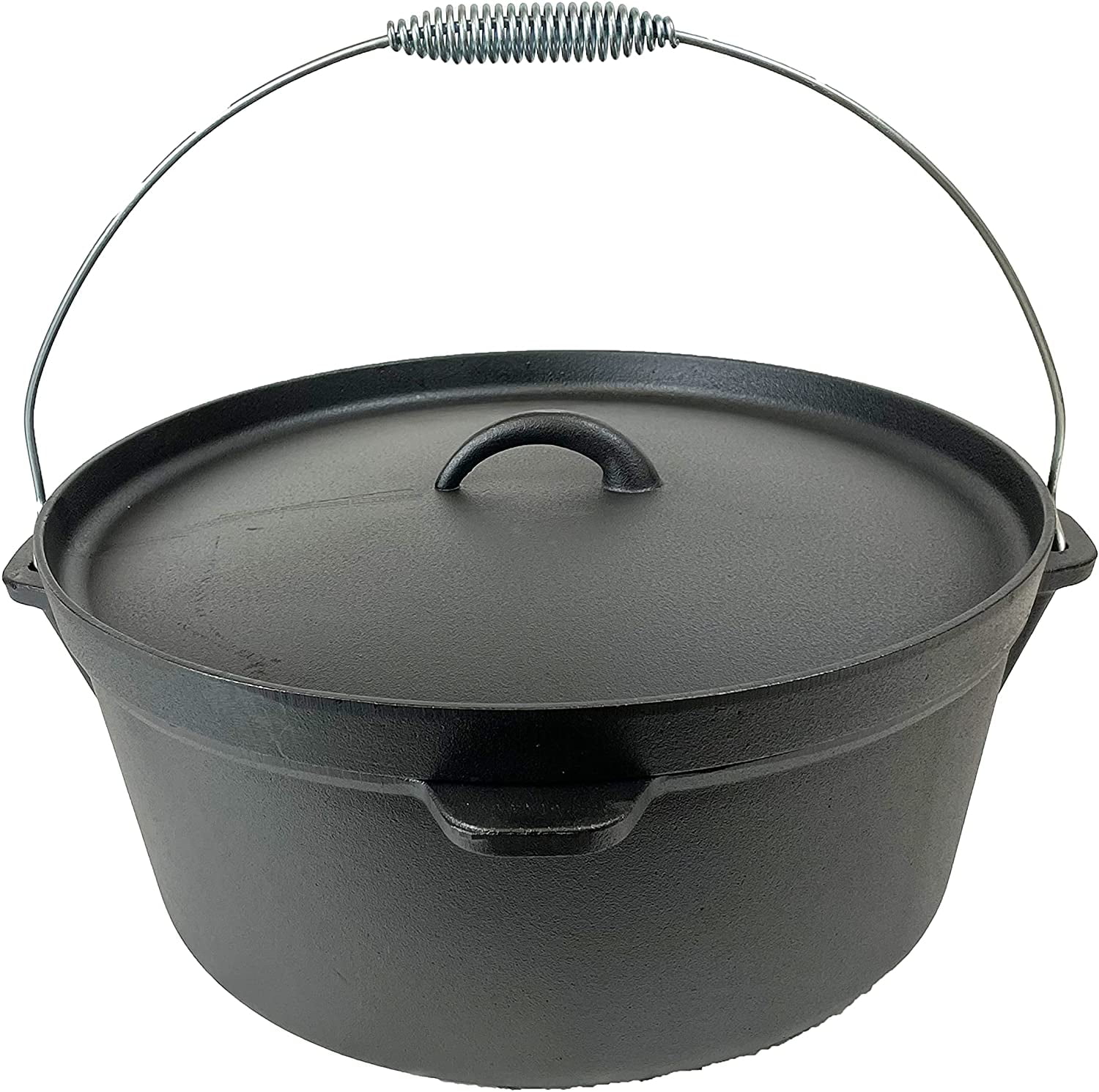 CUISILAND 12QT Pre-Seasoned Lip Lid Cast Iron Dutch Oven with Lid