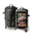thumbnail image 1 of CUISILAND Charcoal BBQ Smoker with Multifunctional Feature, Black, 1 of 6