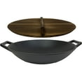 thumbnail image 1 of CUISILAND Pre-Seasoned 14" Cast Iron Wok with Wood Lid, 1 of 5