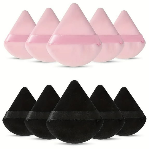 CUITING 10 Pieces Powder Puffs Triangle Cosmetic Powder Puff Reusable Soft Plush Powder Sponge Makeup Foundation Sponge For Face Body Loose Powder Wet Dry Makeup Tool