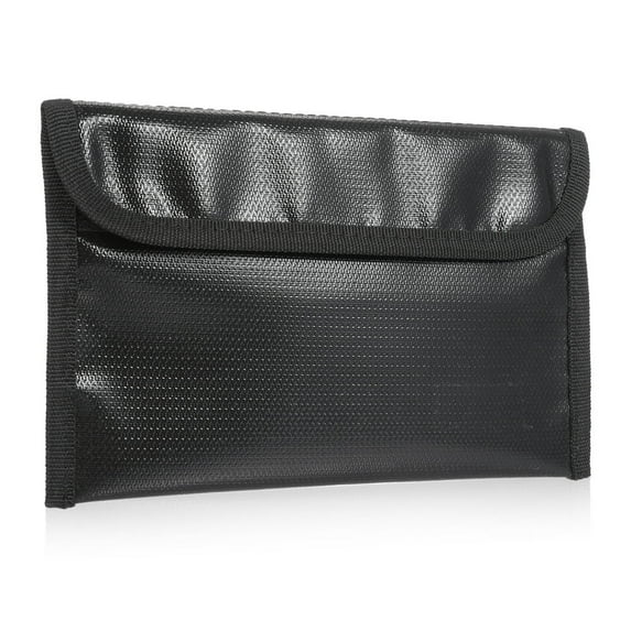 CUITING Bisofice Fireproof Document Bag Zipper Closure Cash Safe Storage Waterproof Pouch with Sticky Strip for Certificates Money Cards Passport Jewelry Valuables Home Office Travel Use