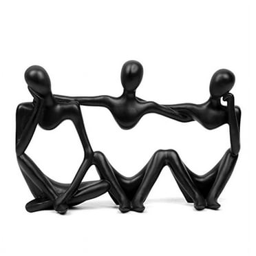 CUITING Black Decor Accents  Black Home Decor  Resin Abstract Shelf Decor  Modern Bookshelf for Home