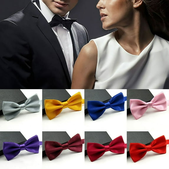 CUITING Bow Tie Solid Color Wear Easily Polyester Adjustable Bow Tie Pre Tied for Formal Occasions Maroon