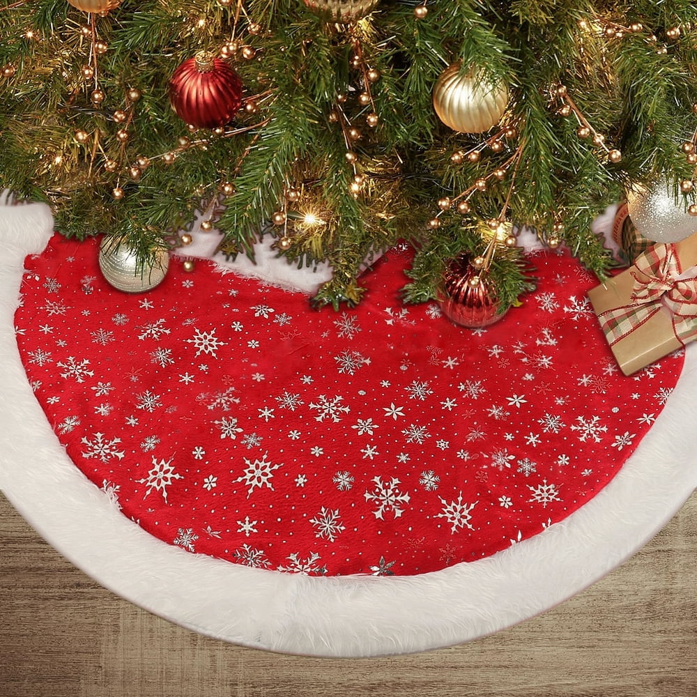 Weihnachtsbaumrock Aus Rotem Filz, 81,3 Cm Durchmesser – Merry Christmas Tree Skirt Für Festliche Dekoration