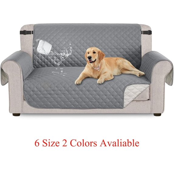 CUITING Couch Covers 3 Cushion Couch Waterproof Sofa Cover Machine Washable 3 Seater Couch Covers with Pockets Non Slip Furniture Protector Slipcover for Pets Dogs Children Living Room