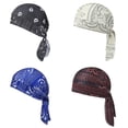 thumbnail image 1 of CUIYUAN 4PC Headscarf Bandana Scarf Cooling Paisley Head Cap Set Performance Safety Liner Elastic Lightweight Stretch Bandana Beanie Breathable Sweat Men Women for Outdoor Cycling Running, 1 of 4