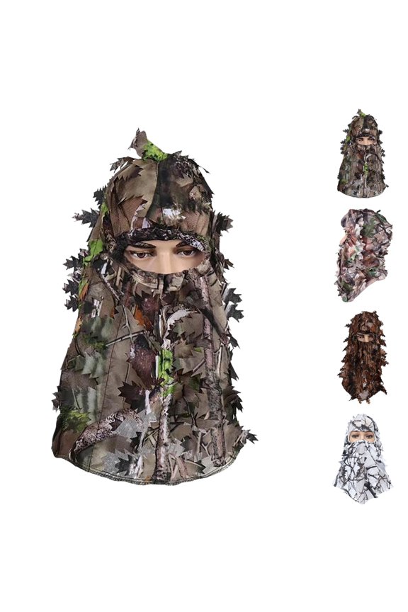 Camo Turkey Hunting Face Mask Camouflage Leafy Hat Face Covering 3D Full Face Mask Headwear Turkey Camo Hunter Hunting Accessories