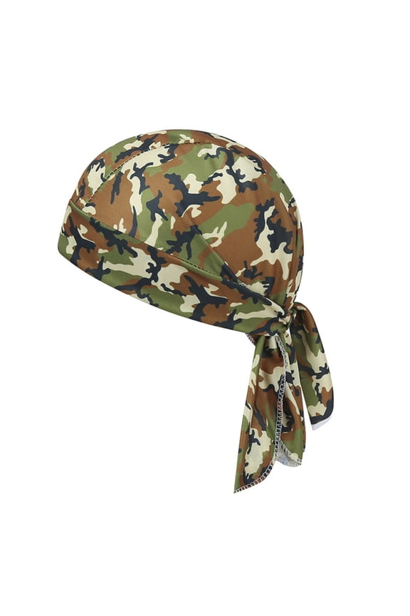 Camouflage Head Scarf Cap Paisley Cooling Headscarf Cap Breathable Sweat Wicking Durag Lightweight Stretch Bandana Headscarf Elastic Cycling Sports Wicking Liner Outdoor Cycling Running
